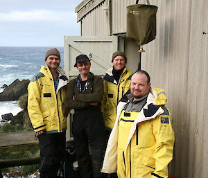 Stu, Dave S, Dave B and Matt at Hurd Point Hut