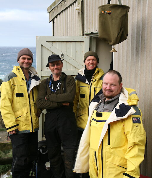 Stu, Dave S, Dave B and Matt at Hurd Point Hut