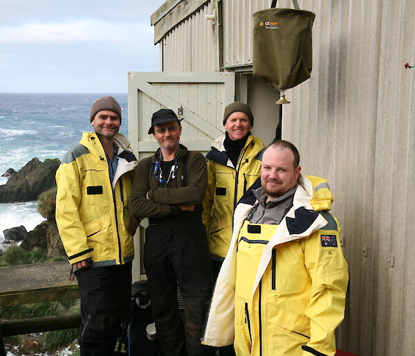 Stu, Dave S, Dave B and Matt at Hurd Point Hut