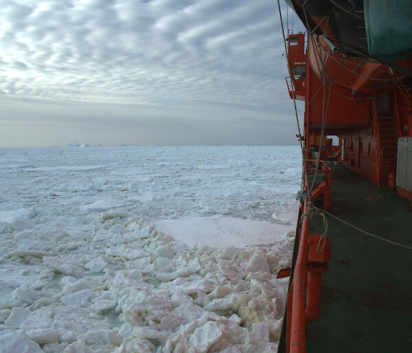 View of ice from port side of ship