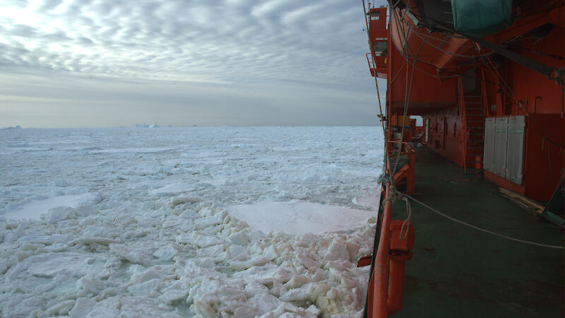 View of ice from port side of ship