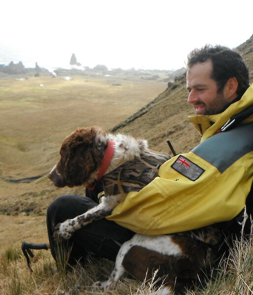 Steve with Katie the dog