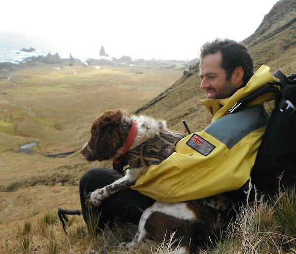 Steve with Katie the dog