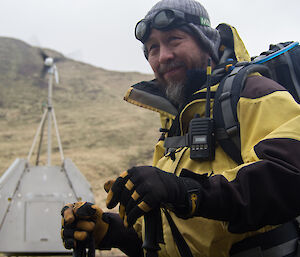 Robby setting out to assist on the marine debris survey