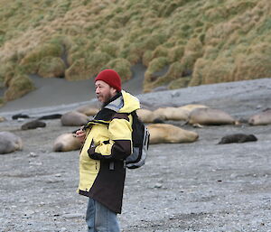 Robby participating in the seal census