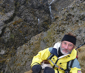 Garry with Katie, the dog