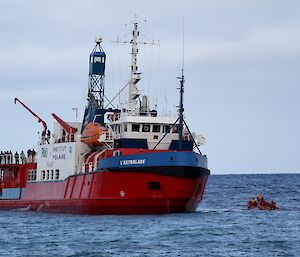 The L'Astrolabe arrives at Macquarie Island