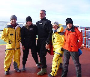 Paul, Jaimie, Greg, Lauren and Anna on the L'Astrolabe