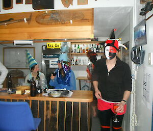 Lauren the Juggler with Karen and Jane in the background — Medieval night