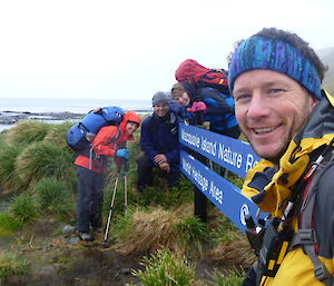 Richard, Jaimie, Paul and Anna departing station