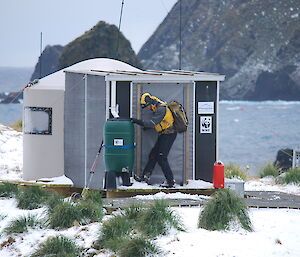 Caroline Cove hut. Home sweet home