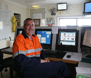 Greg in the comms room