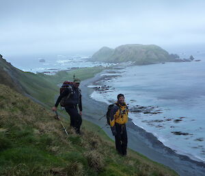 Richard and Paul working on the light-mantled sooty census