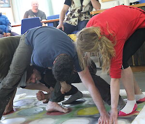 Dana, Steve, Richard and Jaimie competing at Twister