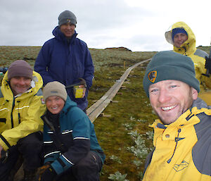 Richard, Paul, Kelly, Stu and Lauren completing track work