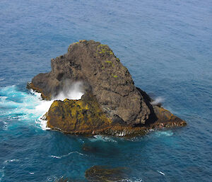 Looking down over cliffs and ocean