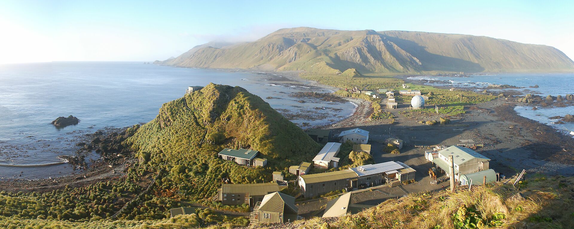 View looking down on stationa and the isthmus