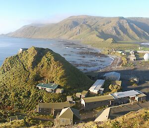 View looking down on stationa and the isthmus