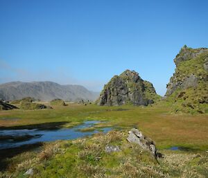 Mount Harrison, on a beautiful sunny day, near the west coast about 10 kilometres south of the station