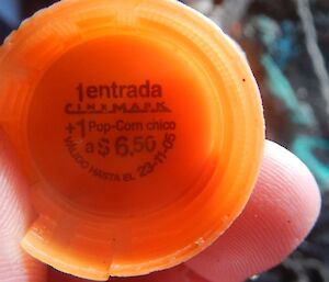 CINEMARK, the promotion company mentioned in this prize winning soft drink bottle lid are a large movie cinema company based in the Americas and some countries in SE Asia. Offer expired 23 November 2005. How long has this been floating at sea