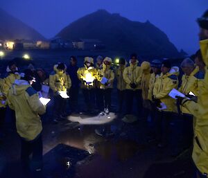 The team at dawn service on the isthmus