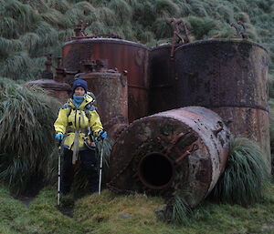 Patty Standing next to the penguin digesters