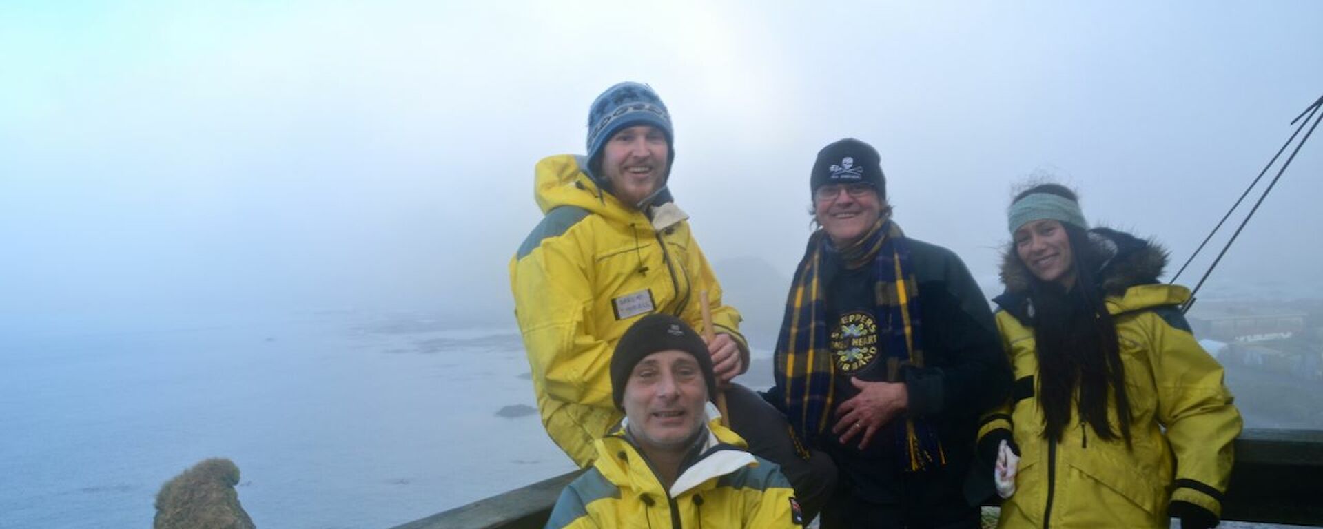 Aaron, Baz, Patty and Chef Tony at the top of Ham shack overlooking the station