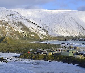 Snow covered hills as seen from the Ham shack