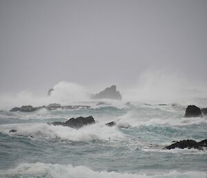 View of the ocean off West Beach showing the seas and swell whipped up by the 40 to 60 knot winds