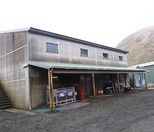 MPB (Multi Purpose Building) — The carpenters and electricians workshops on the ground floor with Trades offices, Field training store and office, Library, Cardio room and sewing room on the top floor