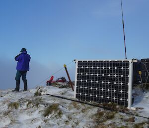 repeater station solar panels and aerial