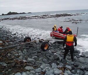 Boat recovery 2: drive boat onto trailer and tow trailer out