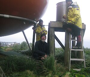 Greg, Paul and Graeme at work at Green Gorge hut