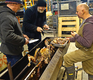 Chris, Paul and Graeme with our Sunday spit roast