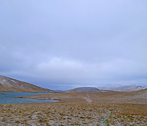 Snowy landscape on the plateau