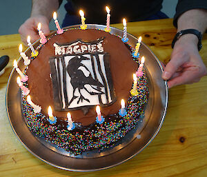 Collingwood magpies birthday cake