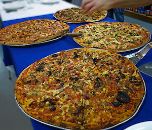The “posh pizzas” on display