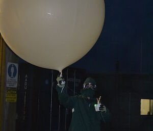 The weather balloon is released