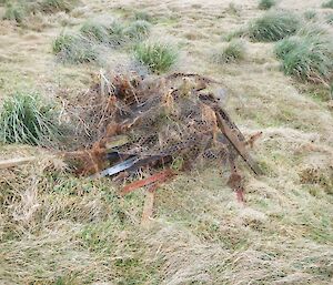 The wire netting and rubbish removed from the grazing exclosure after dismantling.