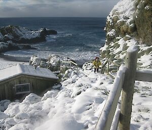 A very snowy Green Gorge hut