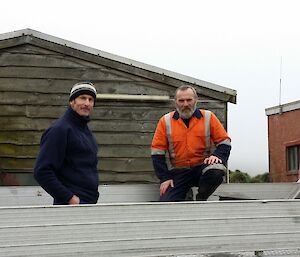 Ian and Peter stand inside the LARC during training