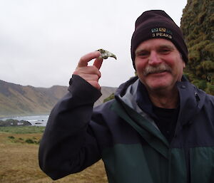 Ivor with rabbit skull