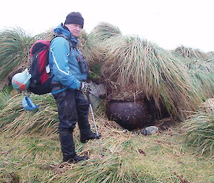 Ranger Chris with historic trypot