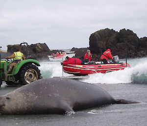 Getting the boat off the trailer