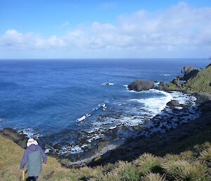 Walking down into Secluded Beach