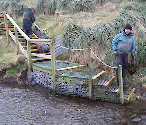 TASPAWS ranger Chris with just completed gabion