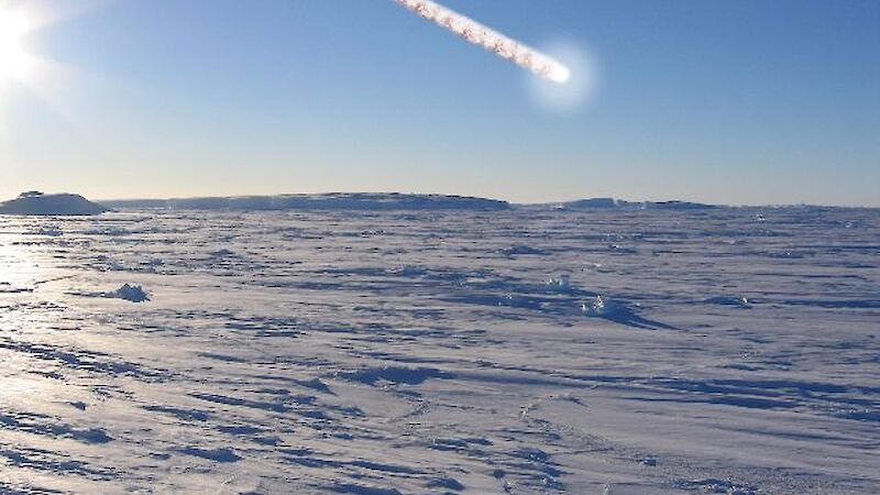 Artist’s impression of the view of the meteoroid fireball near the explosion site