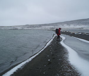 Island Lake after snow last week