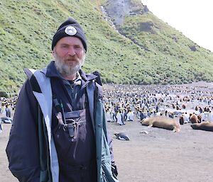 Pete at Sandy Bay as tourist guide