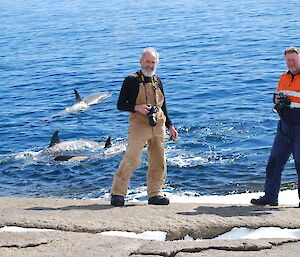 Geoff and Pete with orcas